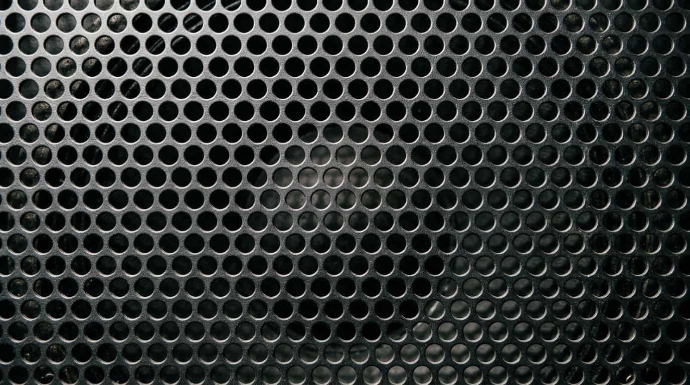 Perforated dark speaker grille texture
